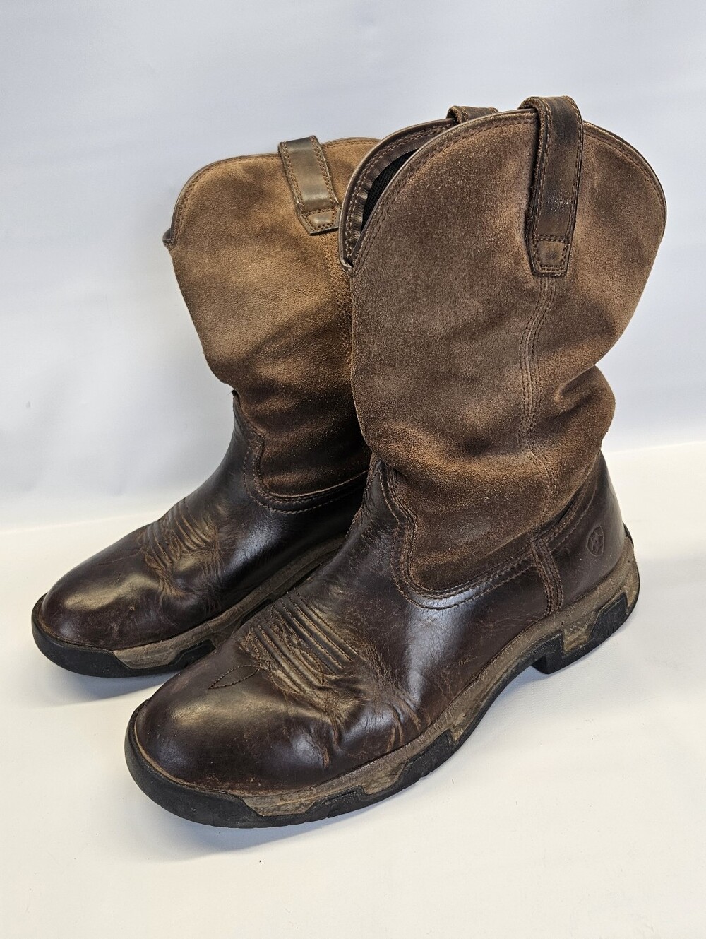 ARIAT Terrain Pull-on H2O Brown Waterproof Boots US Men 9.5EE Flawed Worn - Picture 7 of 13